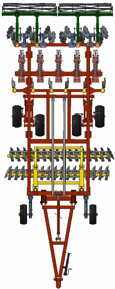Схема дискового глубокорыхлителя «АгриКола» вид сверху