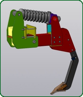 Стойка глубокорыхлителя параболическая с пружинной защитой, срабатывание при давлении 1500кг